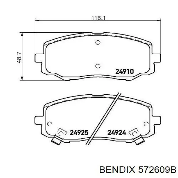 572609B Jurid/Bendix pastillas de freno delanteras