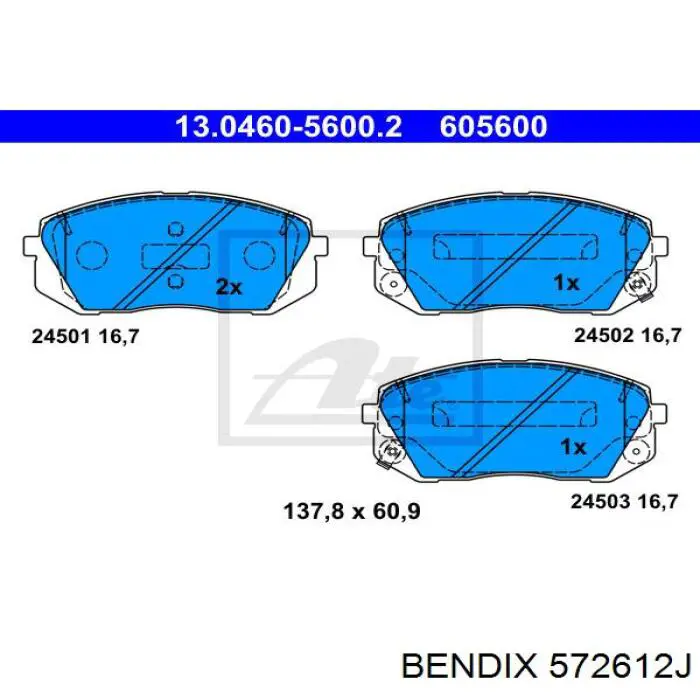 Comprar 572612J Jurid/Bendix Pastillas delanteras de freno