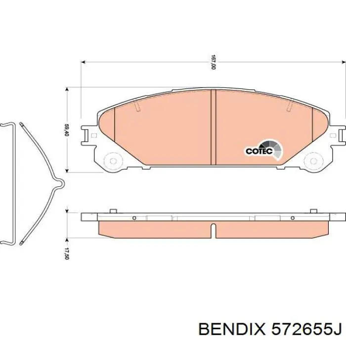 572655J Jurid/Bendix pastillas de freno delanteras