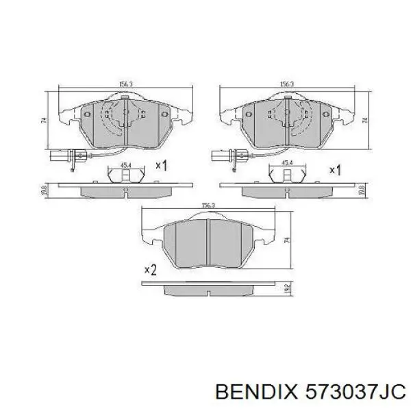 Pastillas de freno 573037JC Jurid/Bendix