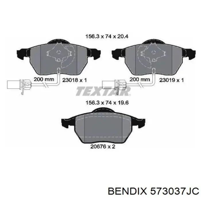 Pastillas de freno delanteras Jurid/Bendix 573037JC