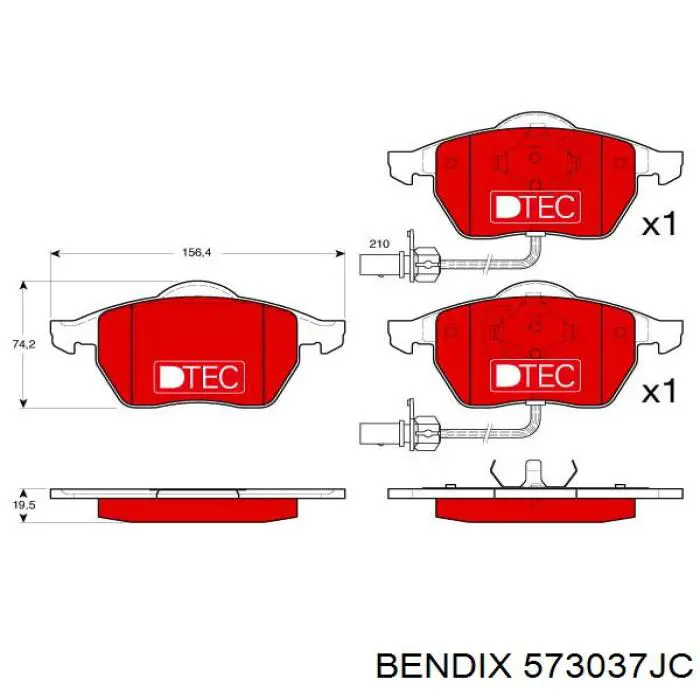 Pastillas freno delanteras Jurid/Bendix 573037JC precio, desde 65,44 EUR