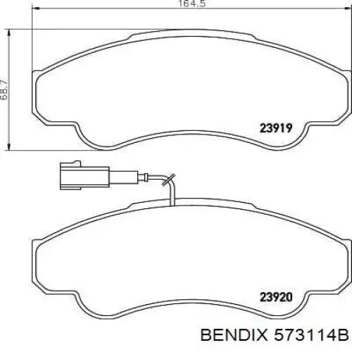 573114B Jurid/Bendix pastillas de freno delanteras