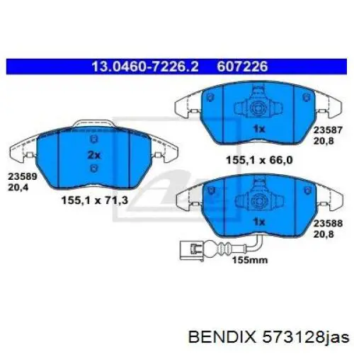 Pastillas de freno delanteras Seat Leon 2 1P1