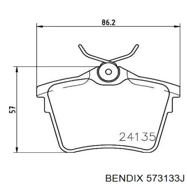 573133J Jurid/Bendix Pastillas freno traseras