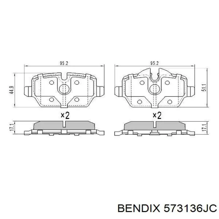Pastillas traseras de freno Jurid/Bendix 573136JC precio, desde 29,51 EUR