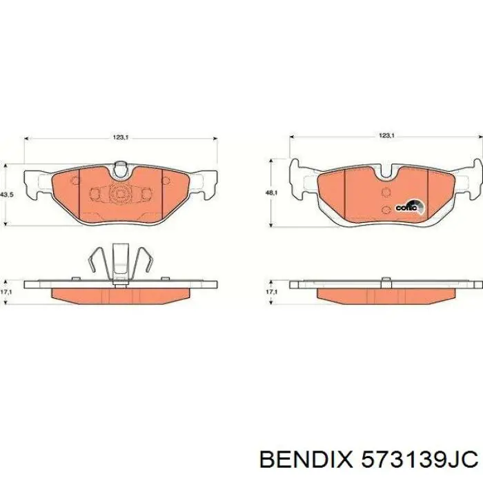 Pastillas de freno traseras 573139JC Jurid/Bendix