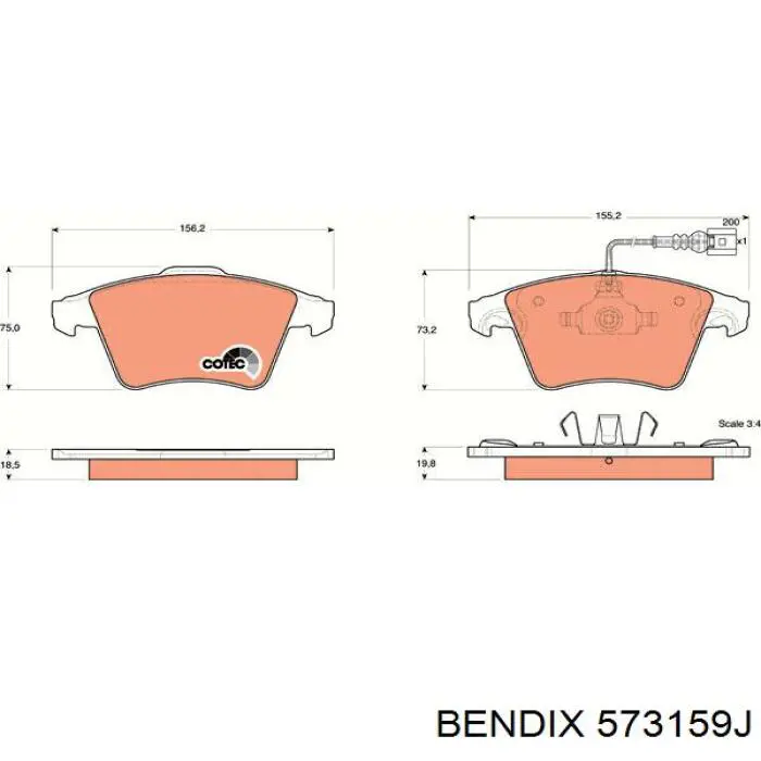 Pastillas de freno delanteras Volkswagen Transporter 7HA, 7HH, 7EA, 7EH