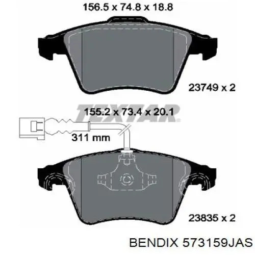 Pastillas de freno delanteras Volkswagen Transporter 7HA, 7HH, 7EA, 7EH
