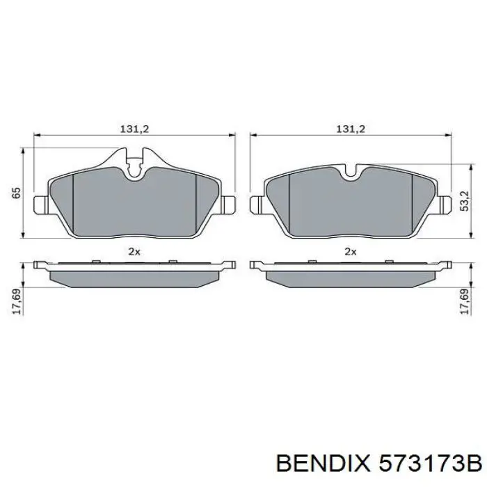 573173B Jurid/Bendix pastillas de freno delanteras