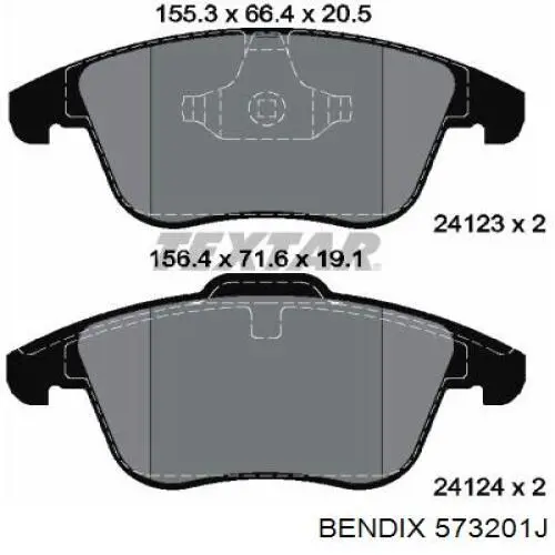 573201J Jurid/Bendix Pastillas delanteras