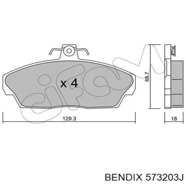 573203J Jurid/Bendix pastillas de freno delanteras