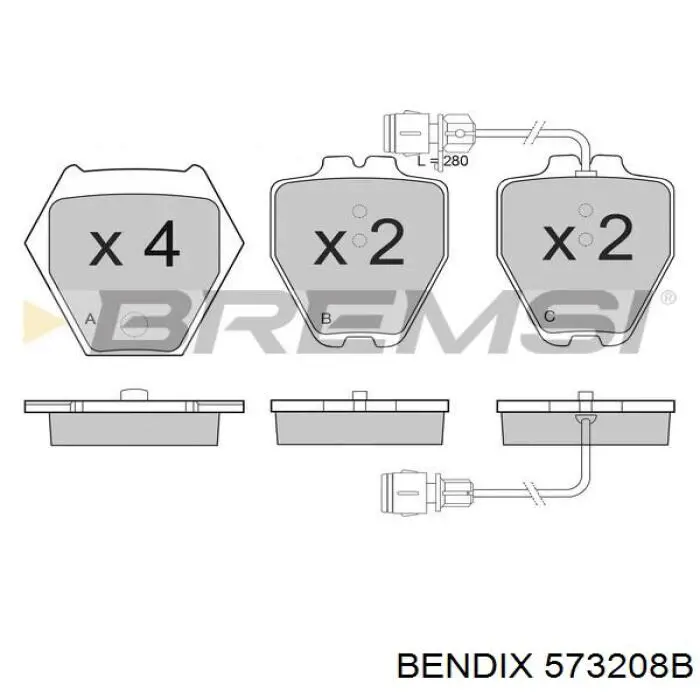 573208B Jurid/Bendix pastillas de freno delanteras