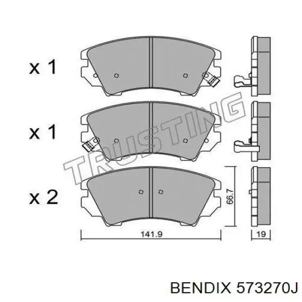 573270J Jurid/Bendix pastillas de freno delanteras