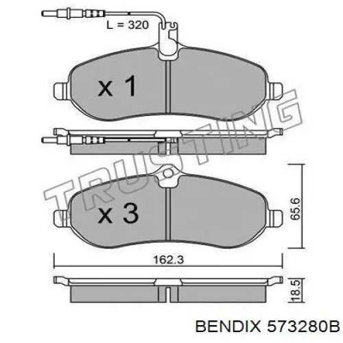 573280B Jurid/Bendix pastillas de freno delanteras