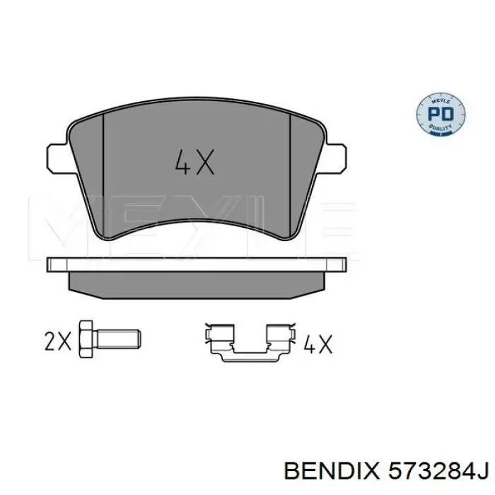 573284J Jurid/Bendix pastillas de freno delanteras