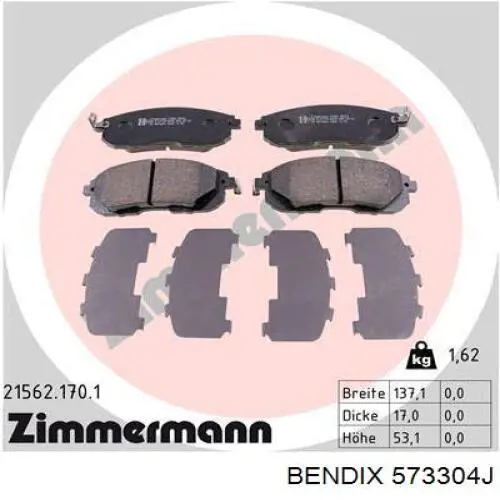 Pastillas freno delanteras Jurid/Bendix 573304J precio, desde 39,23 EUR