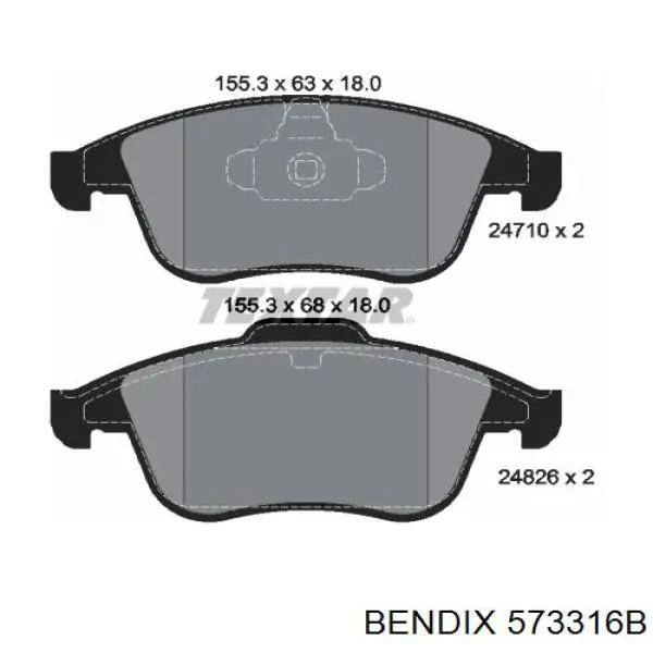 573316B Jurid/Bendix pastillas de freno delanteras