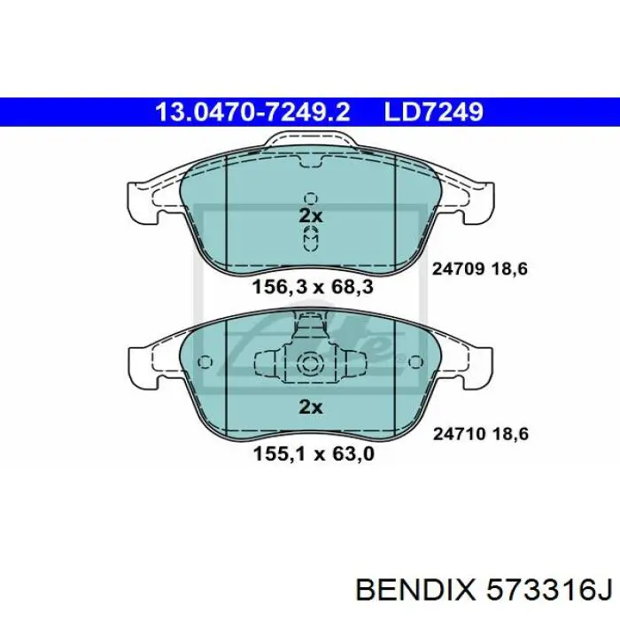 573316J Jurid/Bendix Pastillas delanteras