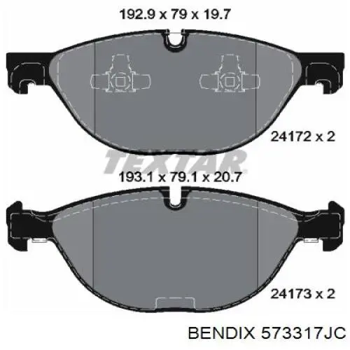 573317JC Jurid/Bendix pastillas de freno delanteras