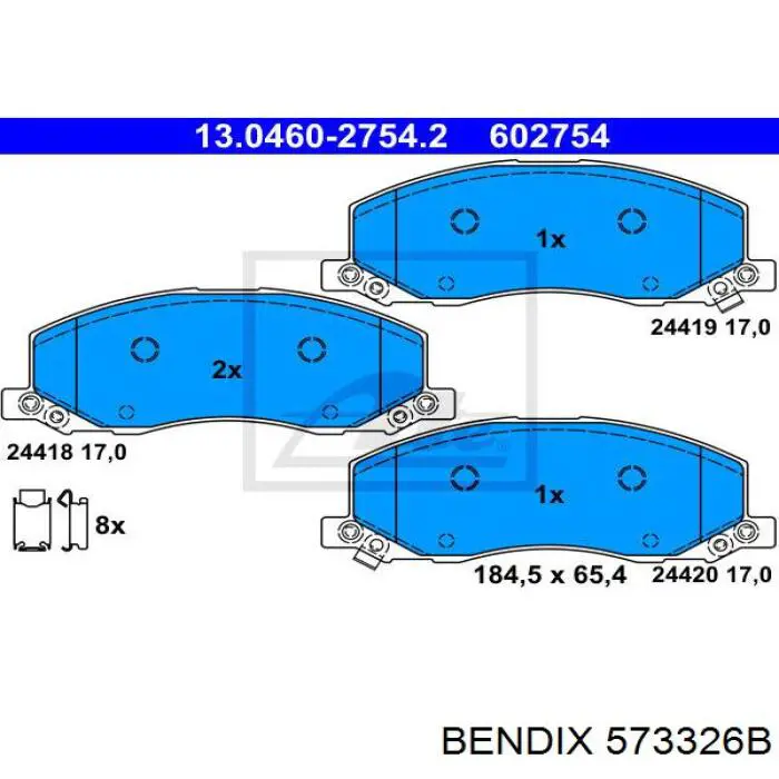 573326B Jurid/Bendix pastillas de freno delanteras