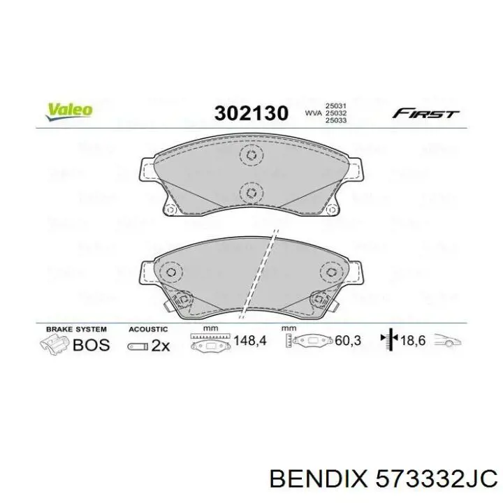 573332JC Jurid/Bendix pastillas de freno delanteras