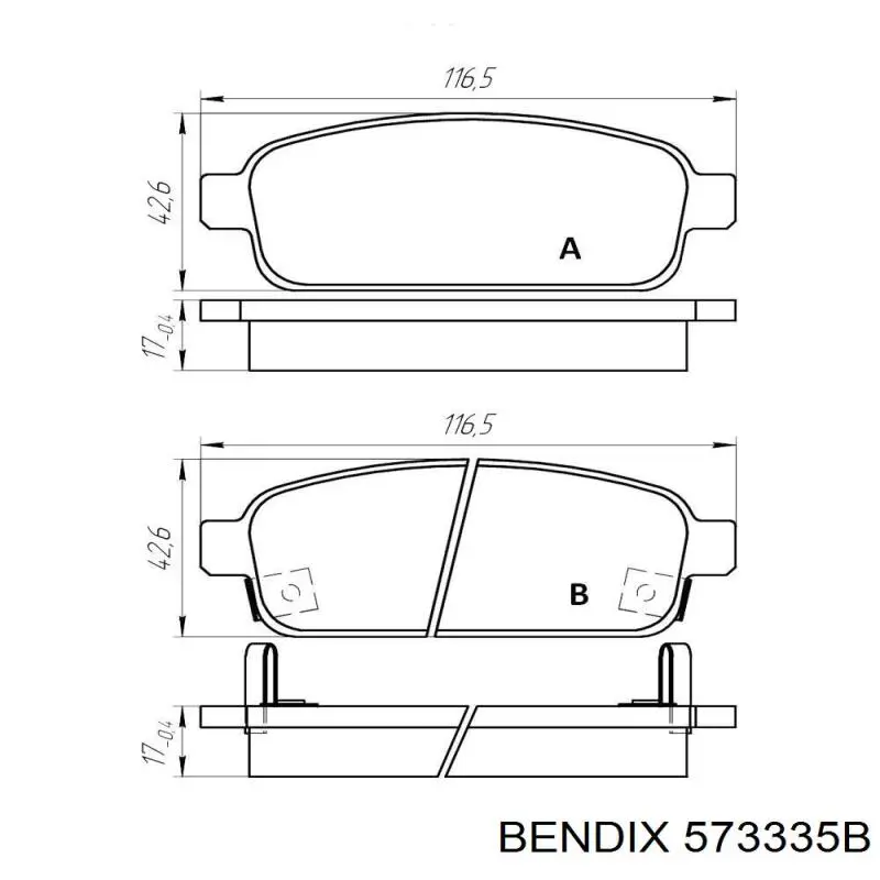 573335B Jurid/Bendix pastillas de freno traseras