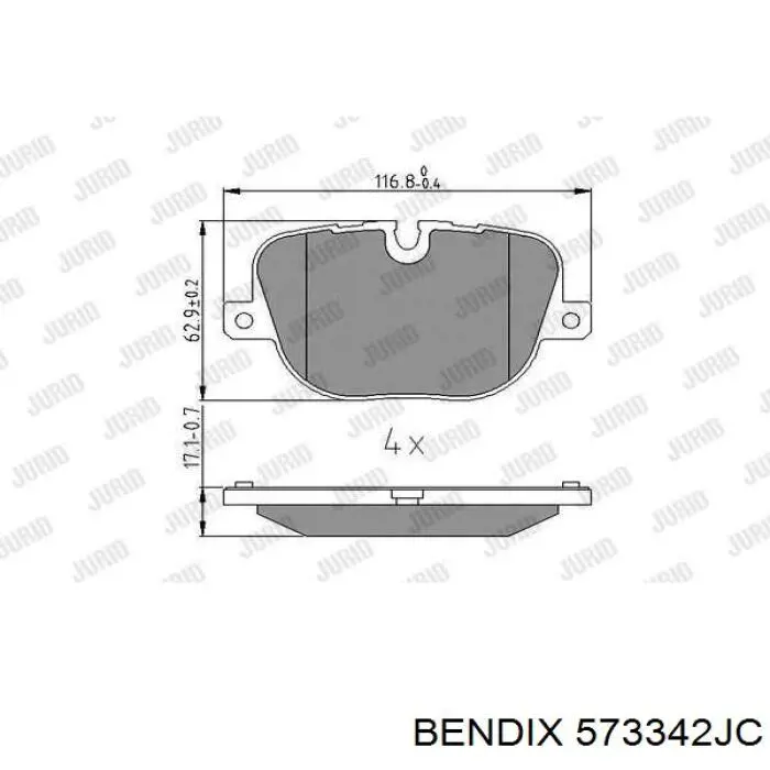 573342JC Jurid/Bendix pastillas de freno traseras