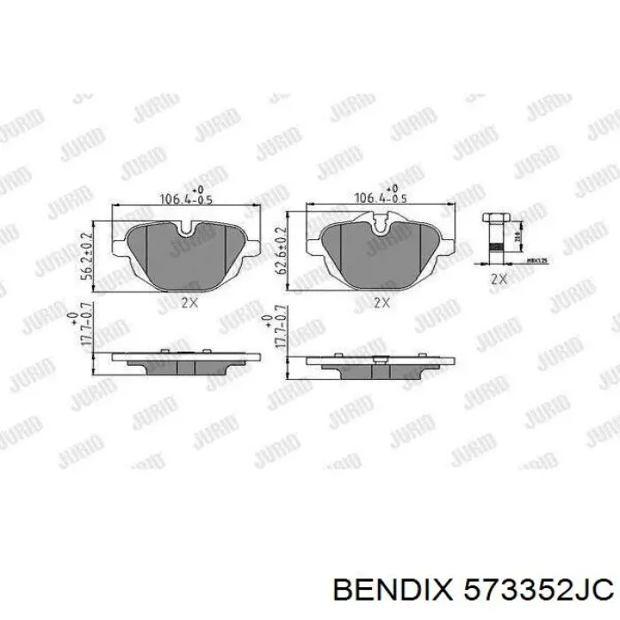 573352JC Jurid/Bendix pastillas de freno traseras