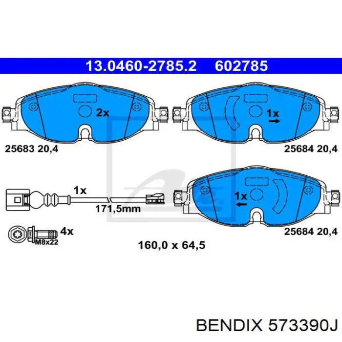 Pastillas de freno delanteras Jurid/Bendix 573390J
