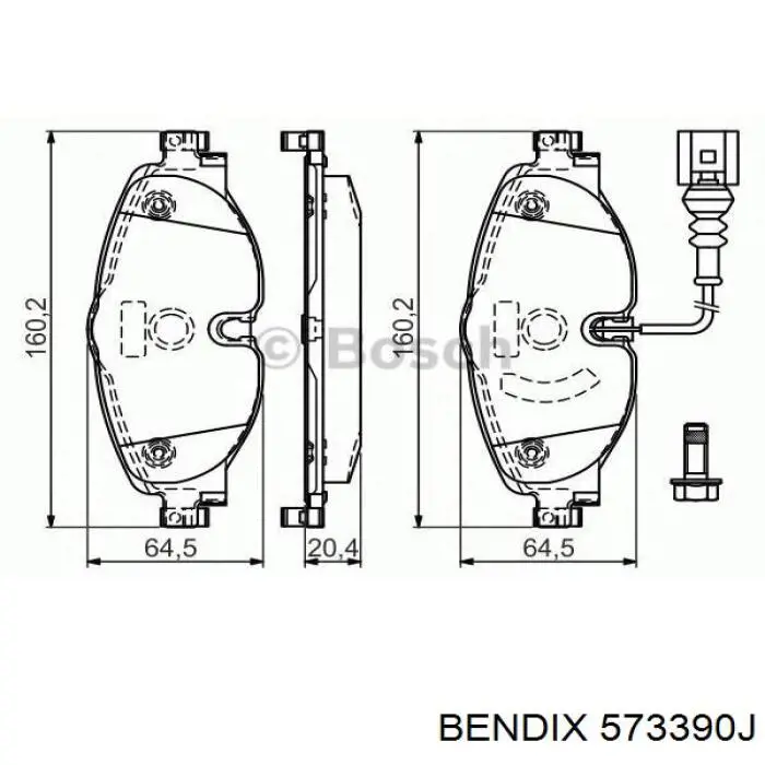 573390J Jurid/Bendix Pastillas delanteras