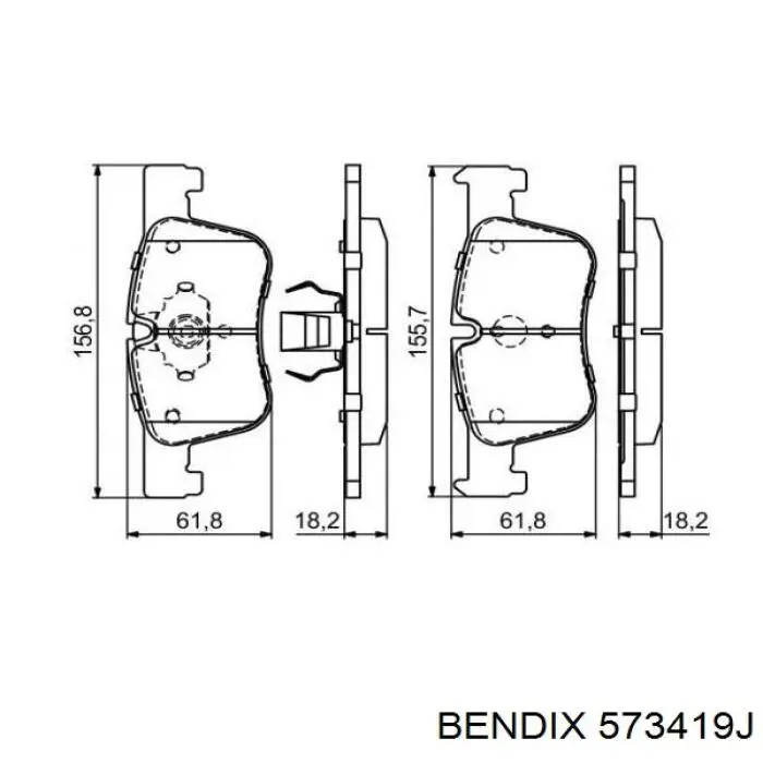 573419J Jurid/Bendix pastillas de freno delanteras