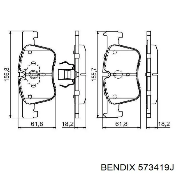 Pastillas de freno 573419J Jurid/Bendix
