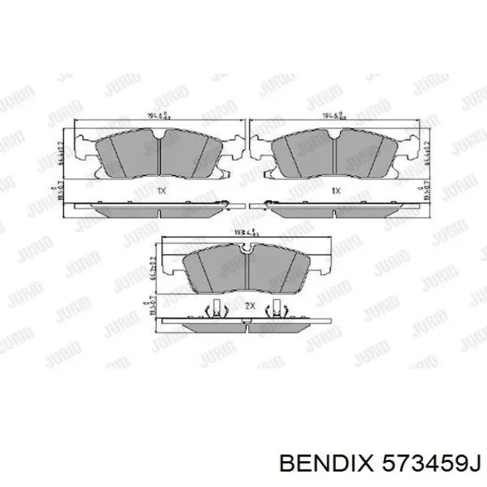 573459J Jurid/Bendix pastillas de freno delanteras