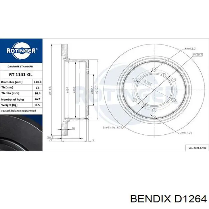 D1264 Jurid/Bendix pastillas de freno delanteras