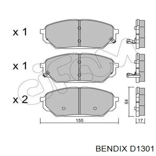 D1301 Jurid/Bendix Pastillas delanteras
