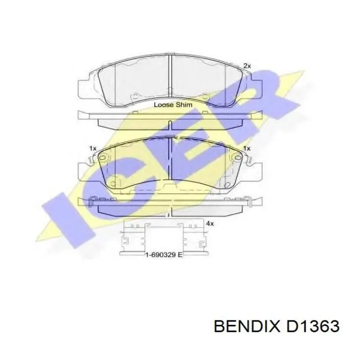 D1363 Jurid/Bendix pastillas de freno delanteras