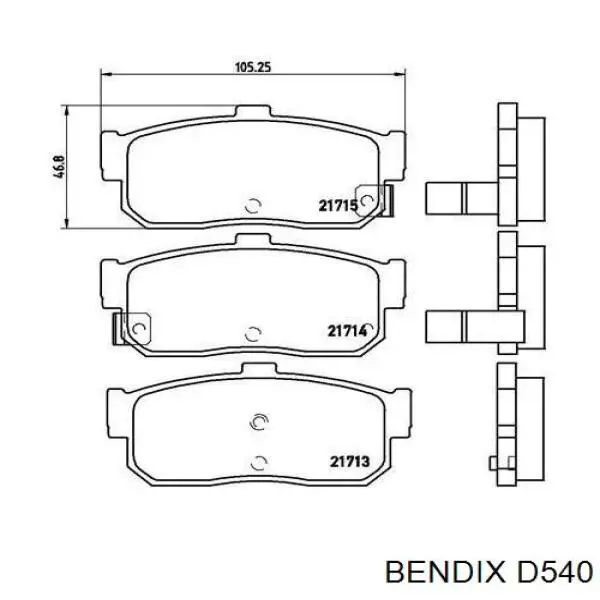 D540 Jurid/Bendix pastillas de freno traseras