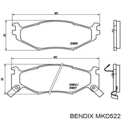 MKD522 Jurid/Bendix pastillas de freno delanteras