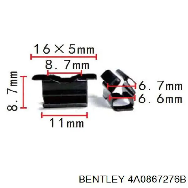 4A0867276B Bentley clip de tapicería de tapa de maletero