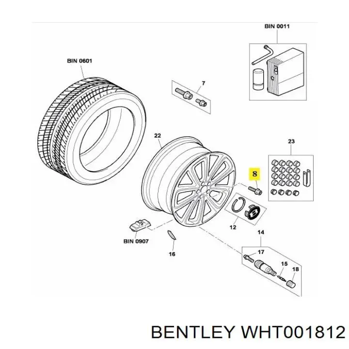 Comprar WHT001812 Bentley Tornillos de rueda
