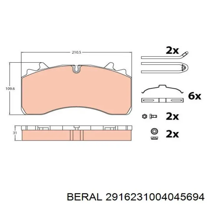 2916231004045694 Beral pastillas de freno traseras