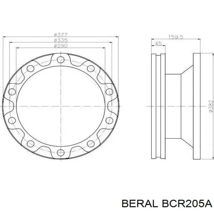 BCR205A Beral disco de freno trasero