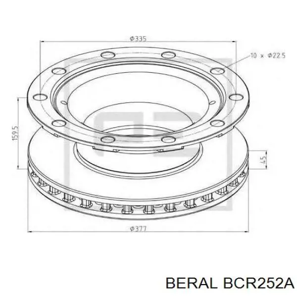 BCR252A Beral freno de disco delantero