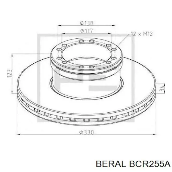 BCR255A Beral freno de disco delantero