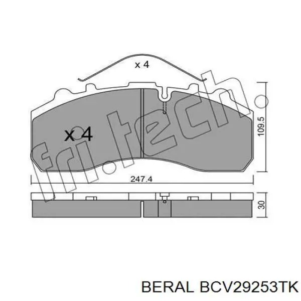 BCV29253TK Beral pastillas de freno traseras