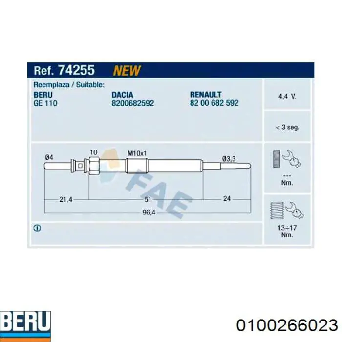 Bujía de precalentamiento Renault (RVI) 8550503053