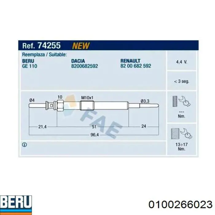 8550503053 Renault (RVI) Bujías de calentamiento
