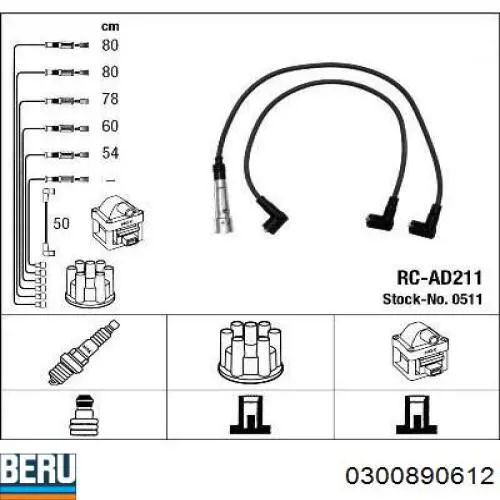 0300890612 Beru juego de cables de encendido