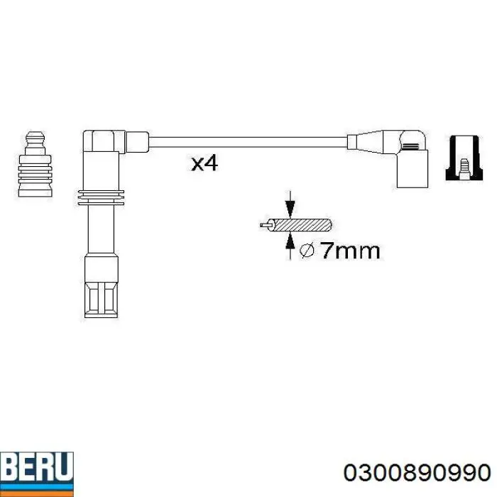 0300890990 Beru juego de cables de encendido